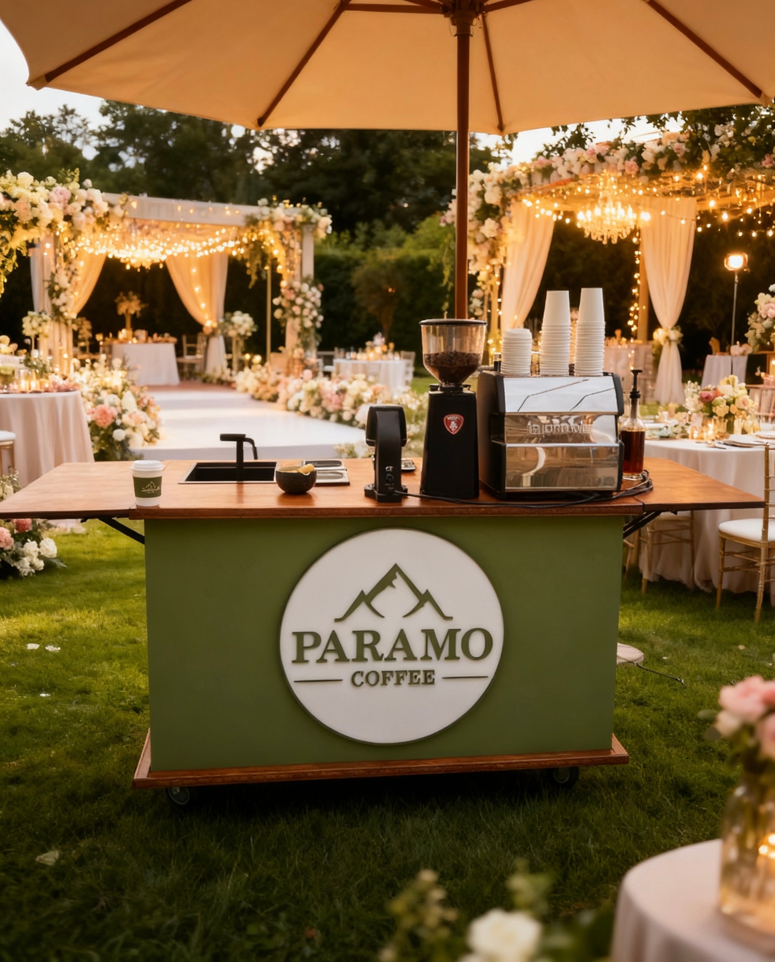 Paramo Coffee mobile espresso cart set up outdoors
